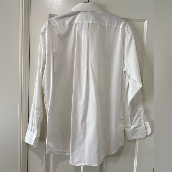 Nordstrom textured white strip Mens button down collared dress shirt - Picture 9 of 9